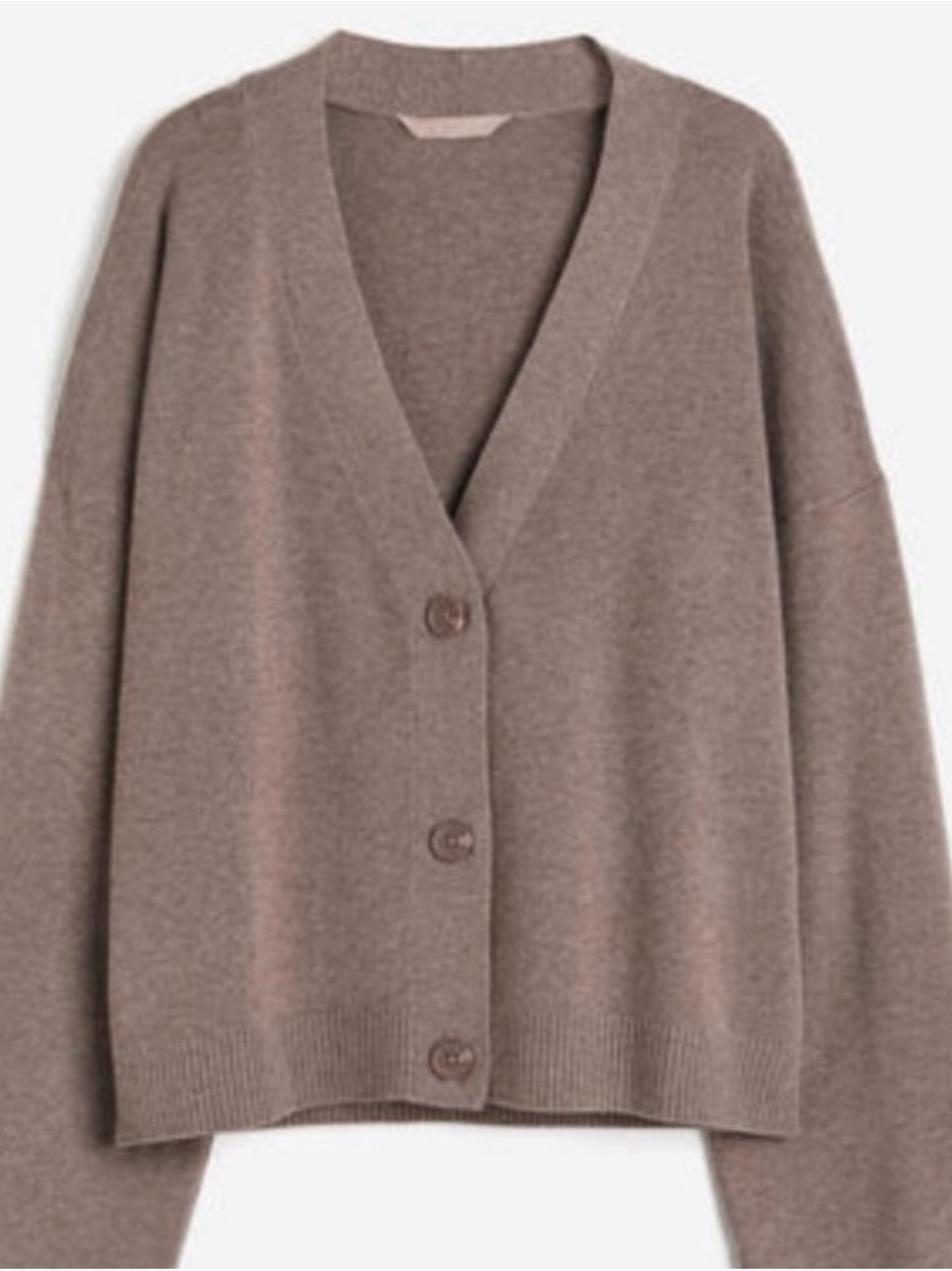 H&M Taupe-Brown V-Neck Button Cardigan and matching wide leg pants. Lounge set.